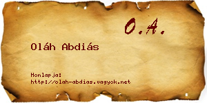 Oláh Abdiás névjegykártya